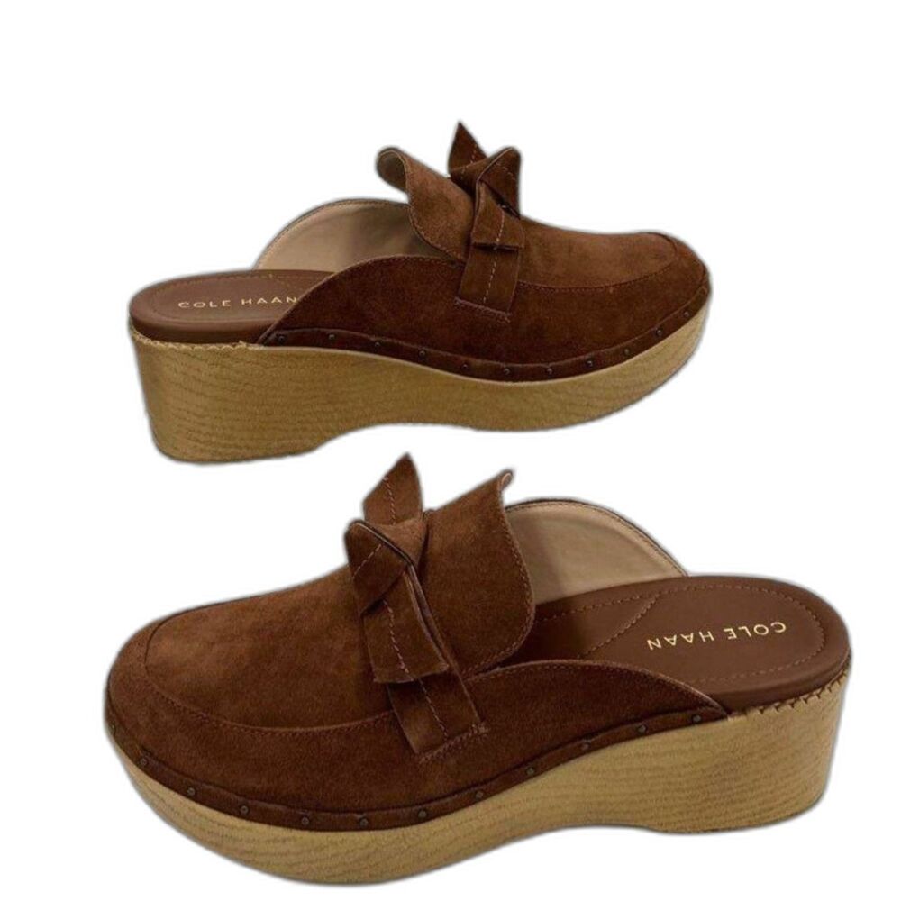Like New Cole Haan Cloud Feel Brown Suede Slip-On Clogs Size 9.5B